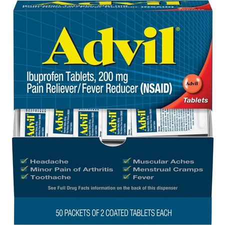 GLAXOSMITHKLINE Ibuprofen, Tablets, Dispenser Box, 200mg, 2/PK, 50 Doses/BX, Red GKC15489